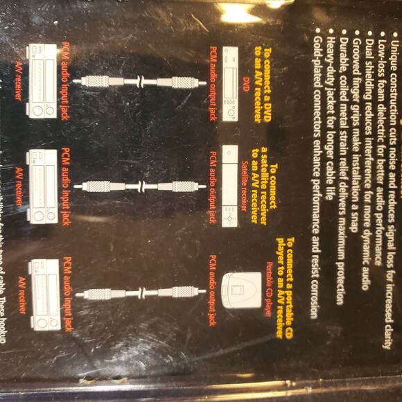 Radio PCM Digital Audio Cable - Gold Series 6' NEW #15-2402 - Picture 2 of 3